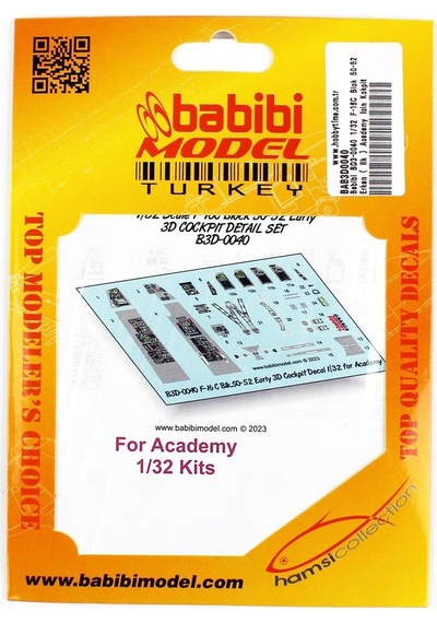 Babibi Bd3-0040 1/32 Ölçek, F-16c Blok 50-52 Erken İlk Academy İçin Kokpit Seti, Dekal Çıkartma-34567