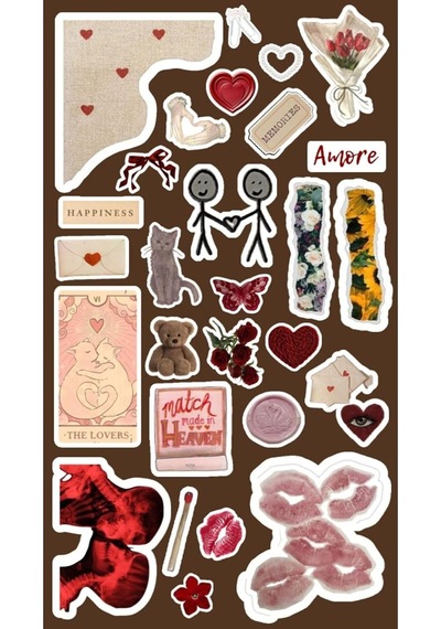 Vintage Retro Love Temalı Telefon Laptop Tablet Sticker Seti