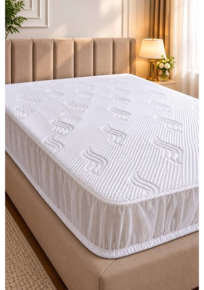 Su Geçirmez Kaymaz Kırışmaz Fitted Tül Lastikli Paketli Premium Yatak Alezi Beyaz - 943706069 Beyaz