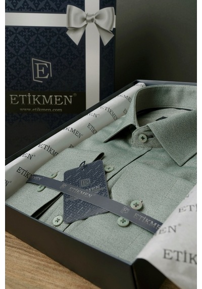 Su Yeşili Slimfit Erkek Gömlek Yeşil