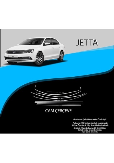 Vw Jetta Krom Cam Çerçevesi 2014-2018 Model 12 Parça