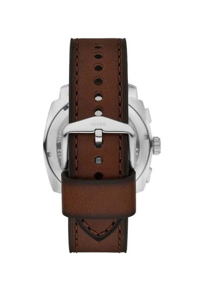 Fossil Ffs6100 Quartz Deri Kahverengi Yeşil Kadran 44 Mm Erkek Kol Saati Gri