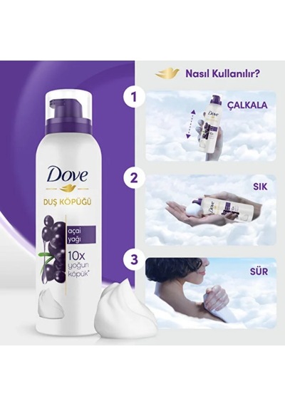 Dove Duş Köpüğü Argan Yağı Ve Açai Yağı 200 Ml PKT.DOVE.046 Diğer