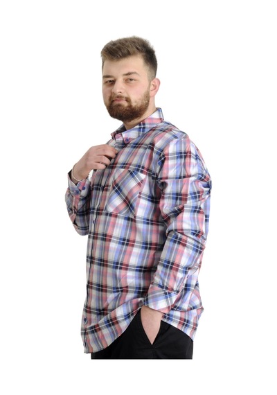 Mode Xl Büyük Beden Erkek Gömlek Ekose Uzun Kollu 23300 Kum-siyah 001