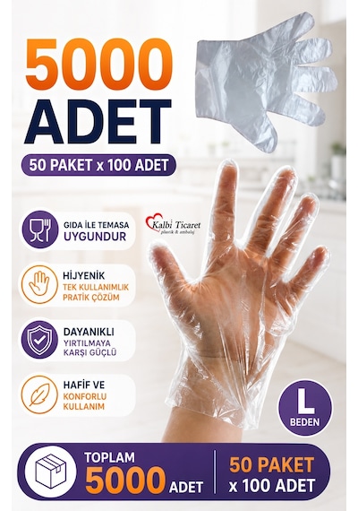 Şeffaf Eldiven 5000 Adet Hışır Poşet Eldiven Kullan At Tek Kullanımlık Eldiven