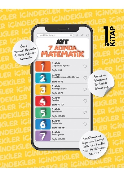 Yediiklim Ayt Yedi Adımda Temelden Zirveye Matematik Tamamı Video Konu Anlatımlı Ve Tamamı Video Çözümlü Soru Bankası 1.kitap