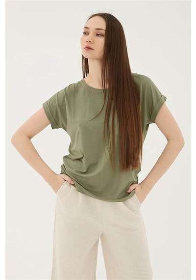 Fashion Friends Kadın T-shirt Haki 24y0194k1 24ye21000011 E2173