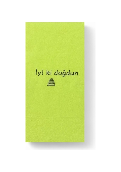 Renkli Peçete İyi Ki Doğdun Baskılı Yeşil 1 Adet