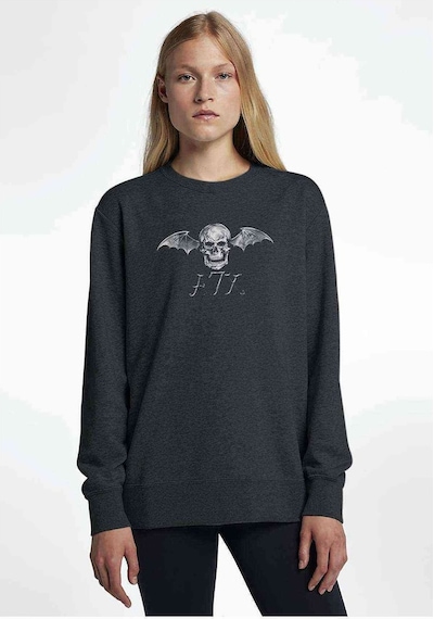 Avenged Sevenfold A7X Baskılı Füme Antrasit Kadın Sweatshirt
