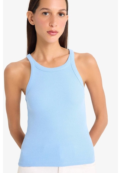 Defacto Slim Fit Dar Kesim Halter Yaka Fitilli Kaşkorse Atlet E2176ax25spbe303 Mavi