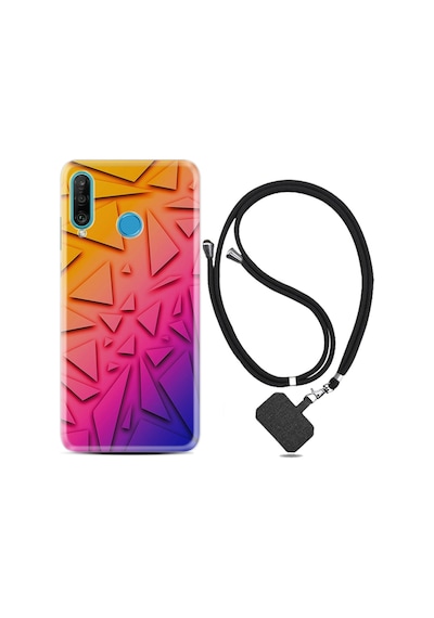 Huawei P30 Lite Kılıf Boyun Askılı Üçgenler 1635