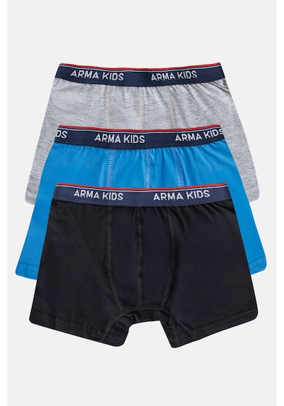 Arma Yıldız Erkek Çocuk Boxer 3'lü Paket Renkli, Pamuklu Ve Likralı Esnek Kumaş Çok Renkli