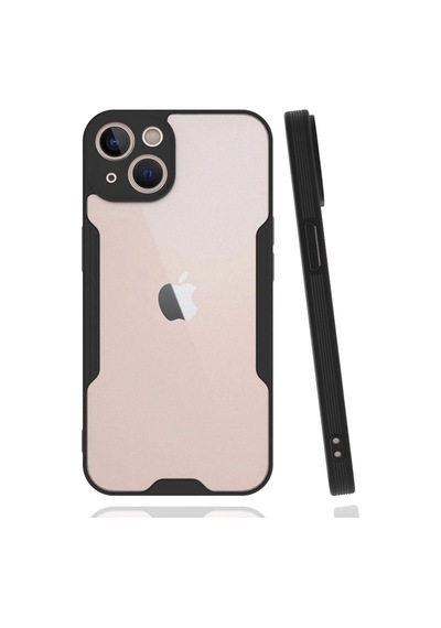Apple  Uyumlu - iPhone 14 Plus Kılıf Platin Silikon - Siyah Çok Renkli