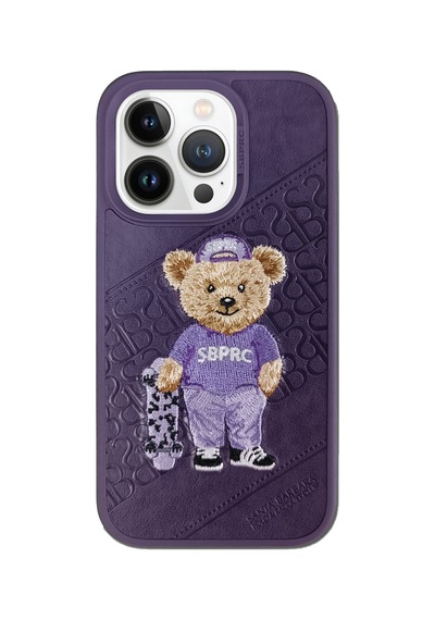 Santa Barbara Polo Racquet Club Apple Uyumlu iPhone 13 Pro Kılıf Crete 3boyutlu Pu Deri İçi Süet Kapak Mor