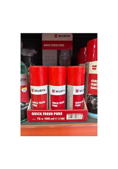 Würth Quick Fresh Pure 100 Ml Klima Koku Bombası Araç Içi Tazeleme Spreyi Kötü Koku Giderici