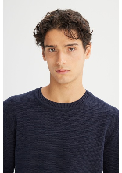 Lee %100 Pamuk Regular Fit Erkek Triko Kazak L2520373410 Lacivert