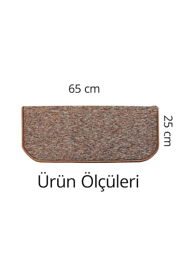 Kare Bukle Halıdan Alınlıklı Basamak Ve Merdiven Paspası 16'lı - Kahve Null