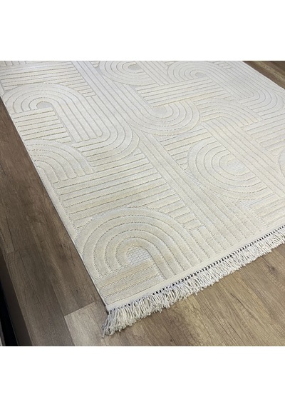 Hoom Rugs Design 1090 Bej Yumuşak Dokusuz İskandinav Halı Bej