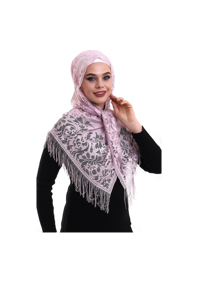 Narin Pamuk Tül Şal Pembe-2 60x160