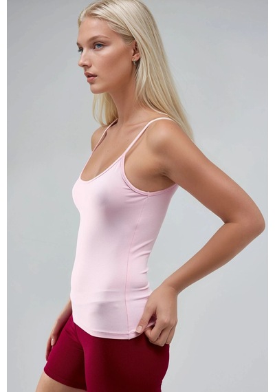 Hiccup Busem U Yaka Fitilli Kolsuz Üst Toz Pembe