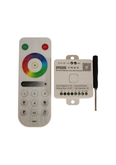 Sp630e Bluetooth Müzik Pixel Şerit Led Denetleyici 5 Kanal Rgbw+ww Led Kontrol Cihazı+kumandası 5-24v