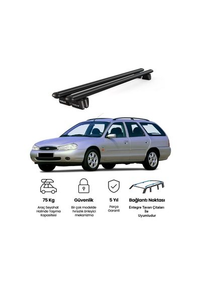Pençe Ford Mondeo Sw 1993-2000 Uyumlu Siyah Ara Atkı 109cm Port Bagaj Tavan Barı