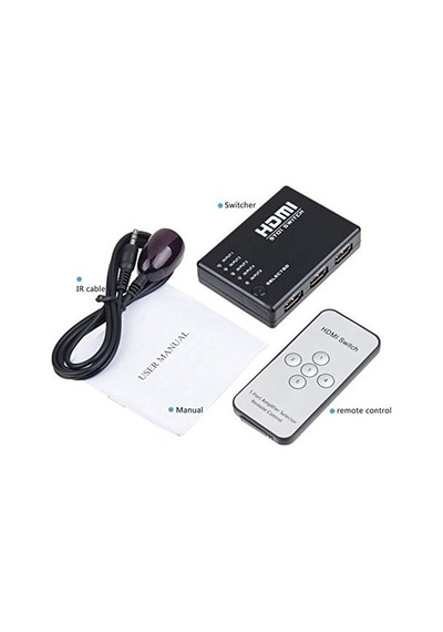 Hdmi Çoklayıcı 5 Port 1080P Hdmi Switch Splitter - Kumandalı