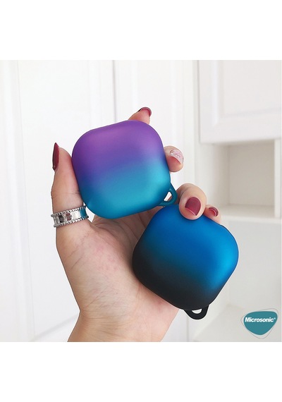 Microsonic Samsung Uyumlu Galaxy Buds Live Kılıf Degrade Rubber Pembe Mavi