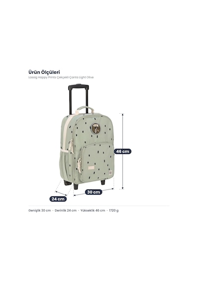 Lassig Happy Prints Çekçekli Çanta Light Olive Yeşil