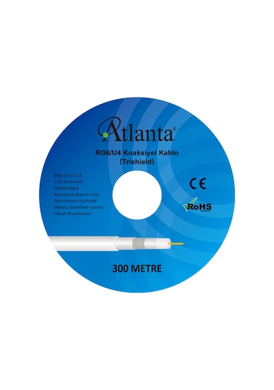Atlanta Rg6/U4 96 Tel Cca Anten Kablosu 300 Metre