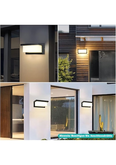 Elektrikle Çalışır, 30 Watt 3200 Kelvin İç Ve Dış Mekan Aplik, Bahçe, Kapı Girişi, Balkon Armatürü Siyah