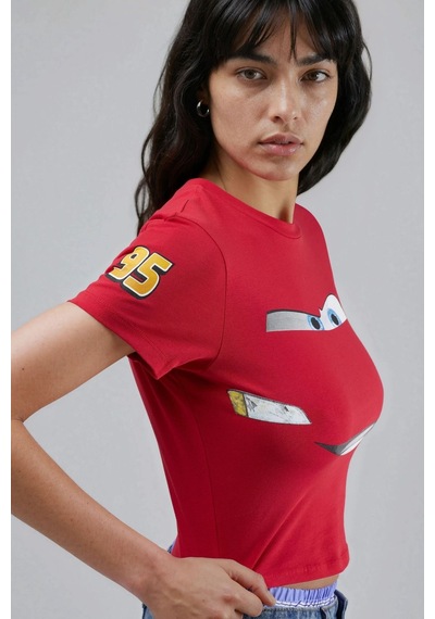 Hiccup Kısa Kollu Araba Baskılı T-shirt Kırmızı