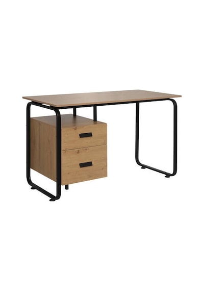 Retro 2 Çekmeceli Metal Ayaklı Çalışma Masası-ceviz/siyah 120x76x60 Cm Siyah - Ceviz Retro 2 Çekmeceli Metal Ayaklı Çalışma Masası-ceviz/siyah 120x76x60 Cm Siyah - Ceviz