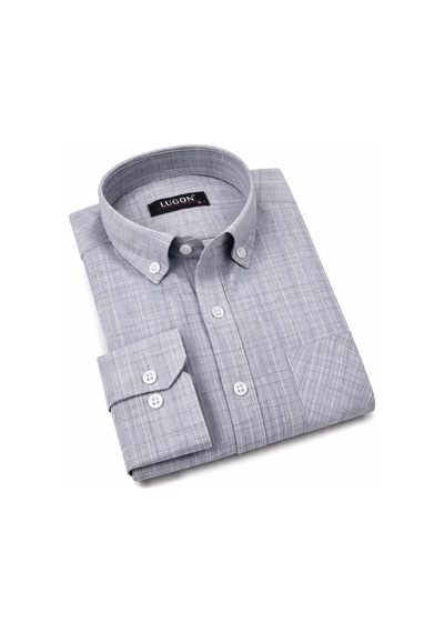 Lugon Klasik Regular Fit Uzun Kol Erkek Gömlek 7613 Gri