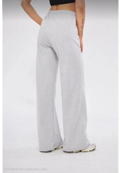 Ramımse İki Iplik Bol Paça Eşofman Pantalon - Gri Gri