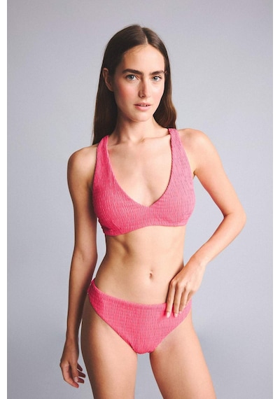Defacto Regular Fıt Kırışık Dokulu Kumaş Fuşya Bikini Üstü G3996ax26smpn296 Pembe-pn296