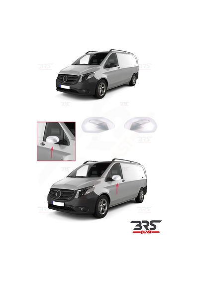 Mercedes Vito W447 Uyumlu 2015 Ve Üzeri Ayna Kapağı 2 Parça Abs Krom Kaplama