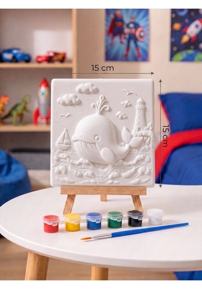 15x15 Balina Taş Boyama Seti Çocuk Ve Yetişkin Hobi Kiti