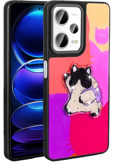 Xiaomi Redmi Note 12 Pro 5g Kılıf Parlayan Kabartmalı İkonik Figürlü Silikon Kapak Amas