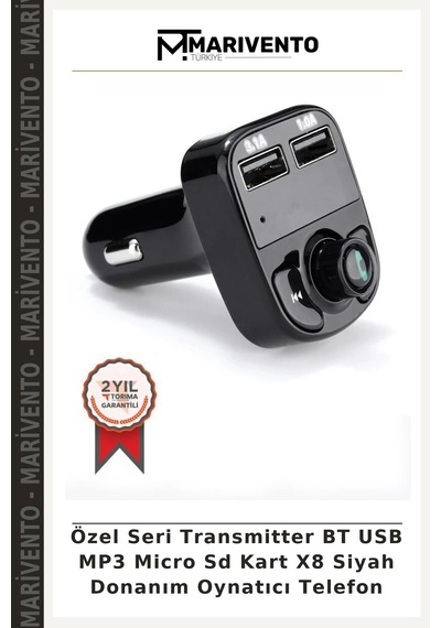 Özel Seri Transmitter Bt Usb Mp3 Micro Sd Kart X8 Siyah Donanım Oynatıcı Telefon
