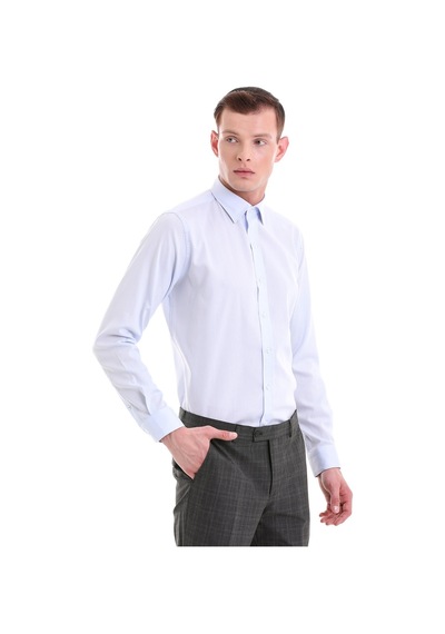 Hatemoğlu Mavi Comfort Fit Desenli 100% Pamuklu Slim Yaka Uzun Kollu Spor Mavi Hatemoğlu Mavi Comfort Fit Desenli 100% Pamuklu Slim Yaka Uzun Kollu Spor Mavi