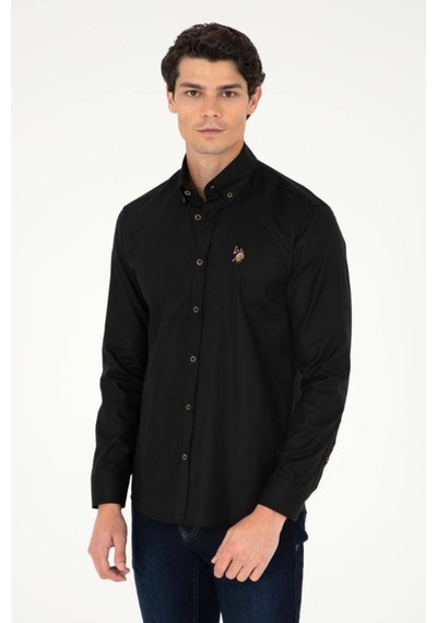 U.S. Polo Assn. U.s. Polo Assn. Uzun Kollu %100 Pamuk Basic Gömlek 1962279 Siyah