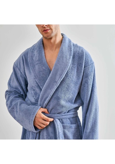 Linens Soft Pamuk Bornoz Mavi M Koyu Mavi
