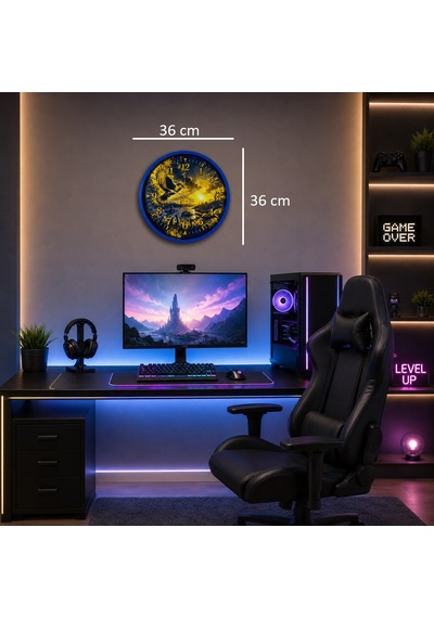 Büro Ev Ofis Dekoru İçin 36cm Lacivert Sonsuz Kanatlar Duvar Saati Diğer