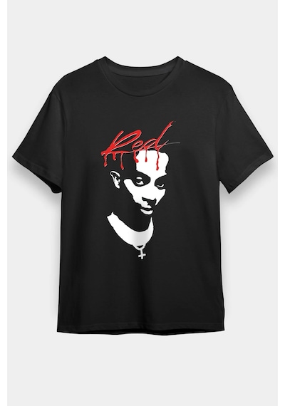 Adrift Playboi Carti Baskılı Unisex Beyaz Tişört Siyah