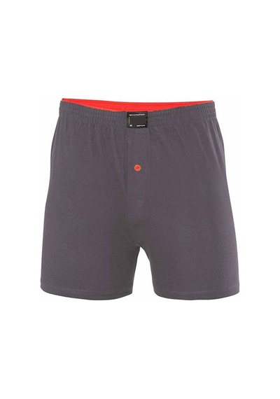 Royaleks Düğmeli Pamuklu Erkek Penye Boxer Füme - 1146a