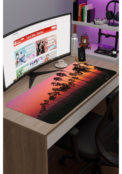 Kaliforniya Abd V2 90x40 Xxl Gaming Kauçuk Kaymaz Taban Mouse Pad Fare Altlığı