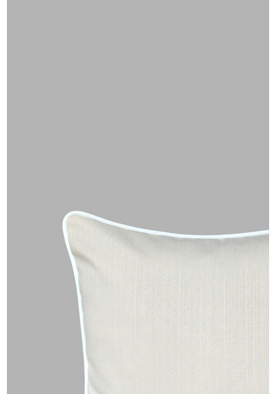 Kırlent Kılıfı 45x45 3'lü Set Marin Nakışlı Balık Desen Su İtici Outdoor Keten Tekne Bahçe Krem