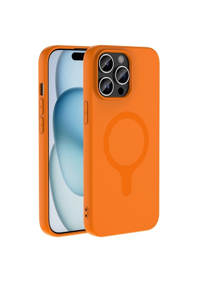 iPhone Uyumlu 14 Pro Max Kılıf M-safe Şarj Özellikli Mbfx Aris Silikon Kapak - Turuncu