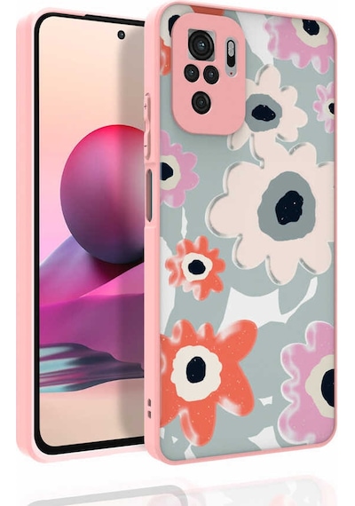 Nourthkiingdom Redmi Note 10s Kılıf Desenli Kamera Korumalı Parlak Nrtk Nora Kapak - No5 NO5